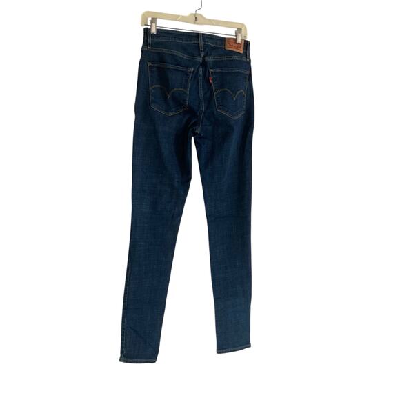 Levis 721 Blue Story High Rise Skinny Dark Wash Tailored Stretchy Jeans Size 29 - Picture 14 of 15